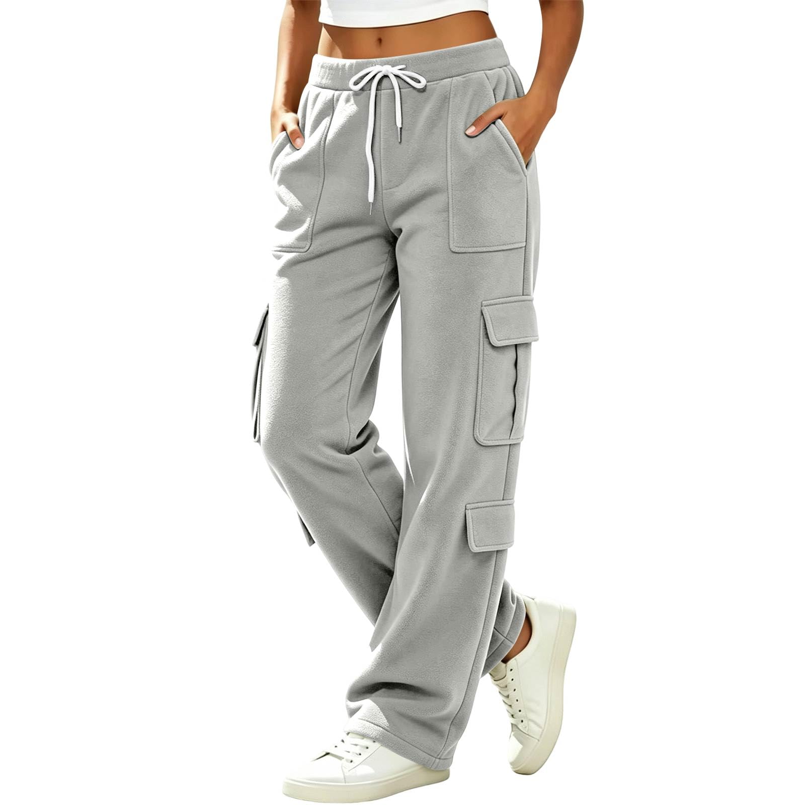 Women's Drawstring Multi-Pocket Cargo Jogger Pants