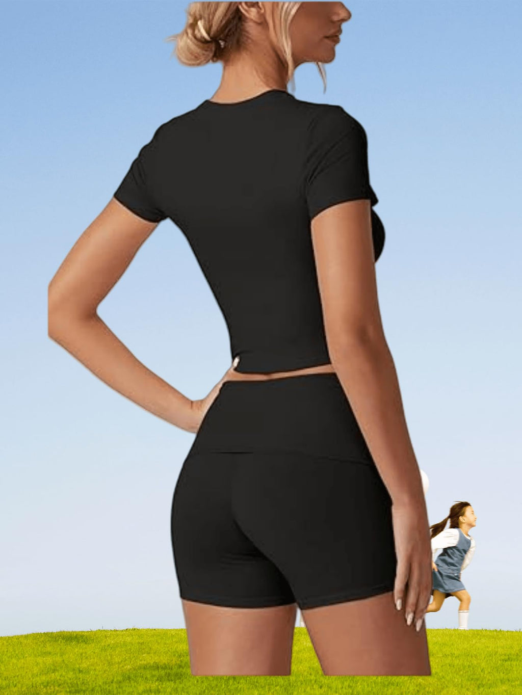 Women's Quick-Dry Crop Top and Training Shorts 2-Piece Set