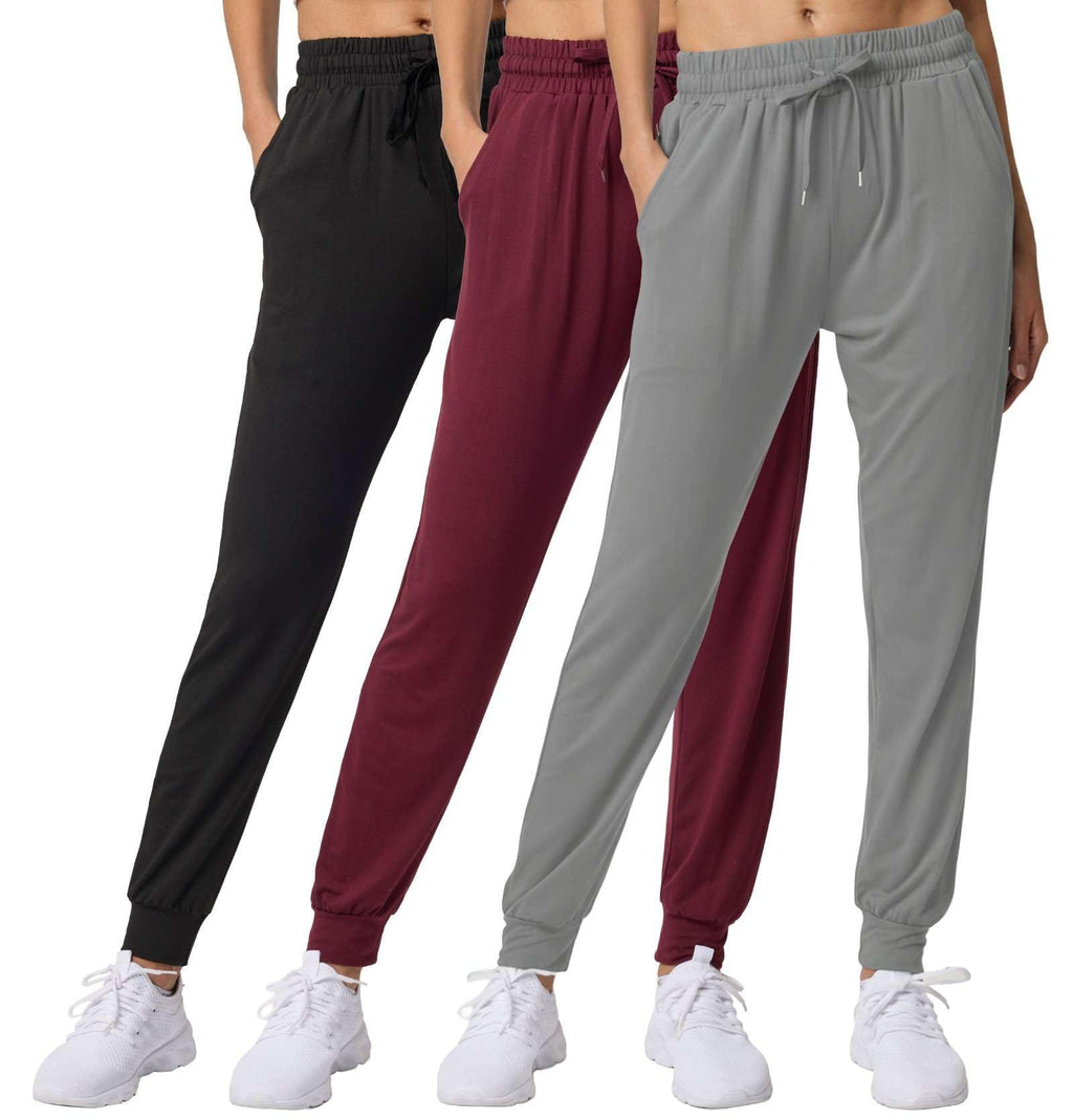 Women's Lightweight Yoga and Workout Jogger Pants 3-Pack