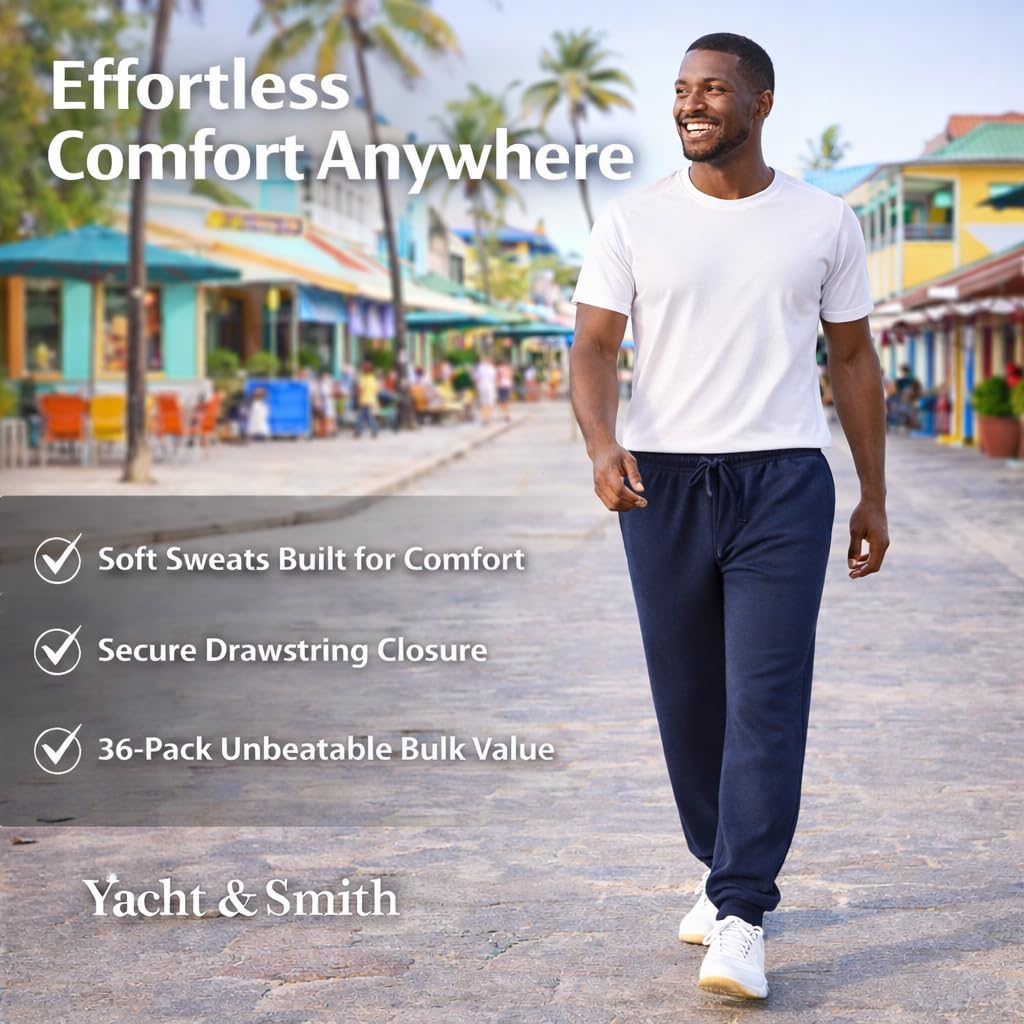 Men's Comfortable Athletic Jogger Sweatpants 36-Pack