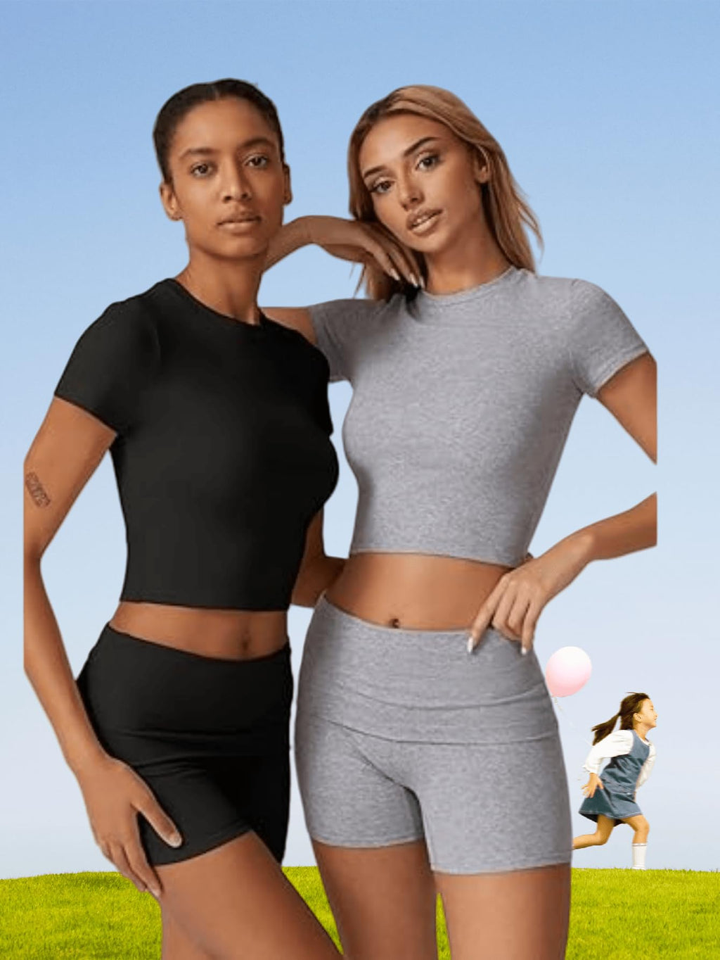 Women's Quick-Dry Crop Top and Training Shorts 2-Piece Set
