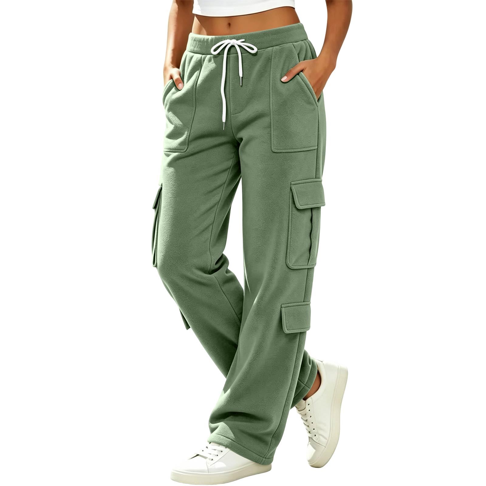 Women's Drawstring Multi-Pocket Cargo Jogger Pants