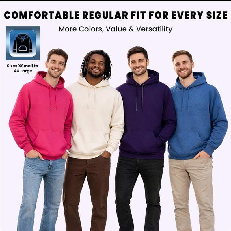Men's Cotton-Blend Athletic Performance Pullover Hoodie