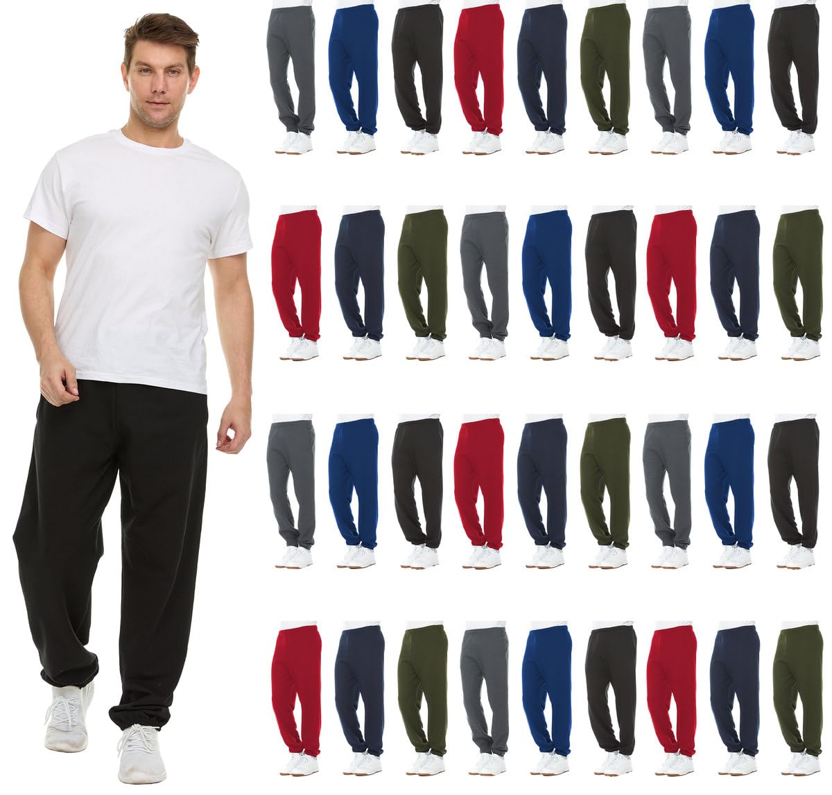 Men's Comfortable Athletic Jogger Sweatpants 36-Pack