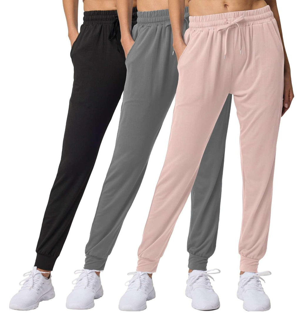 Women's Lightweight Yoga and Workout Jogger Pants 3-Pack