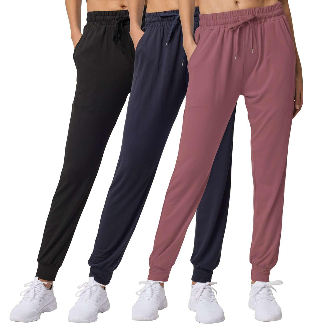 Women's Lightweight Yoga and Workout Jogger Pants 3-Pack