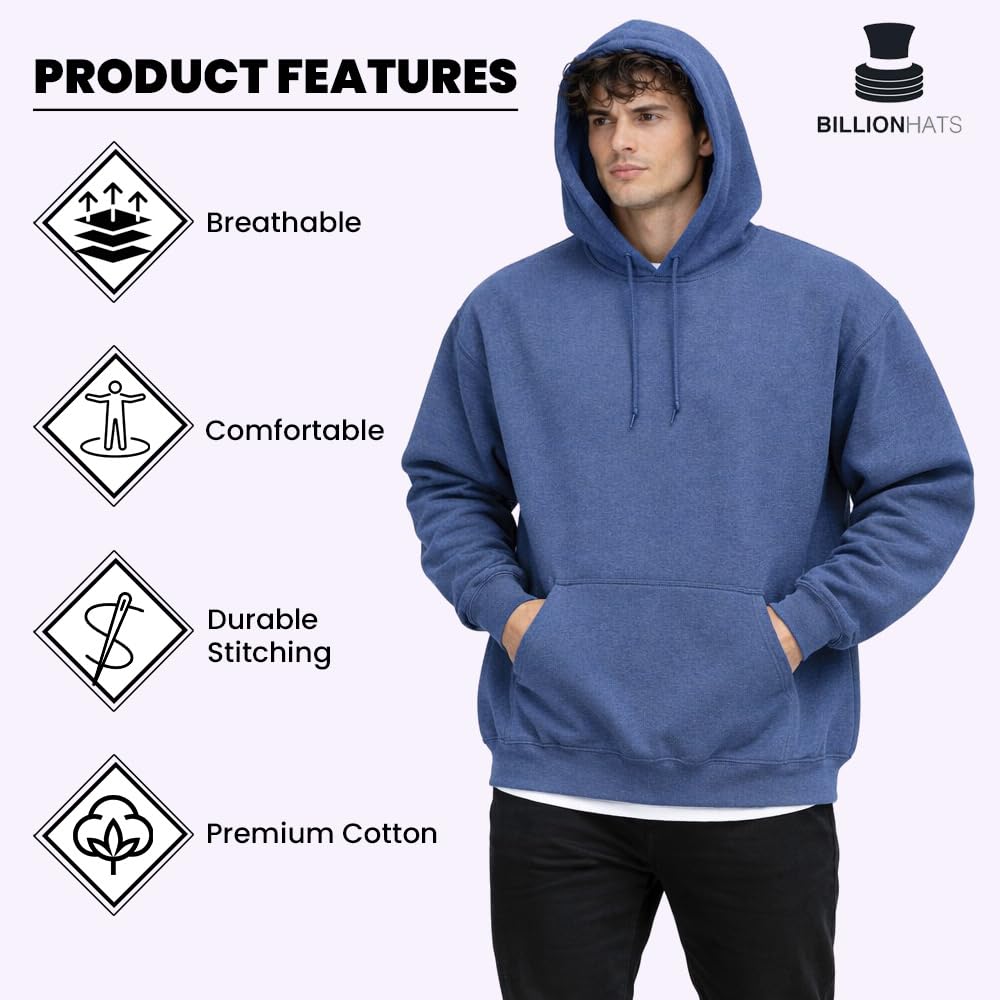 Men's Cotton-Blend Athletic Performance Pullover Hoodie