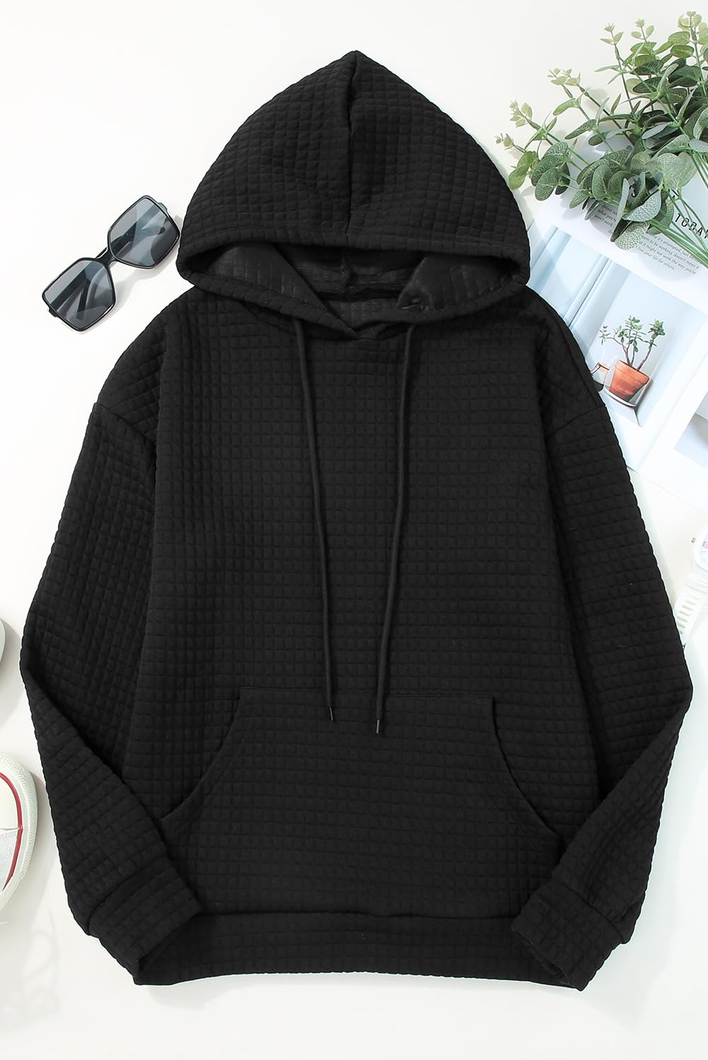 Women's Waffle-Knit Performance Pullover Hoodie