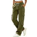 Women's Drawstring Multi-Pocket Cargo Jogger Pants