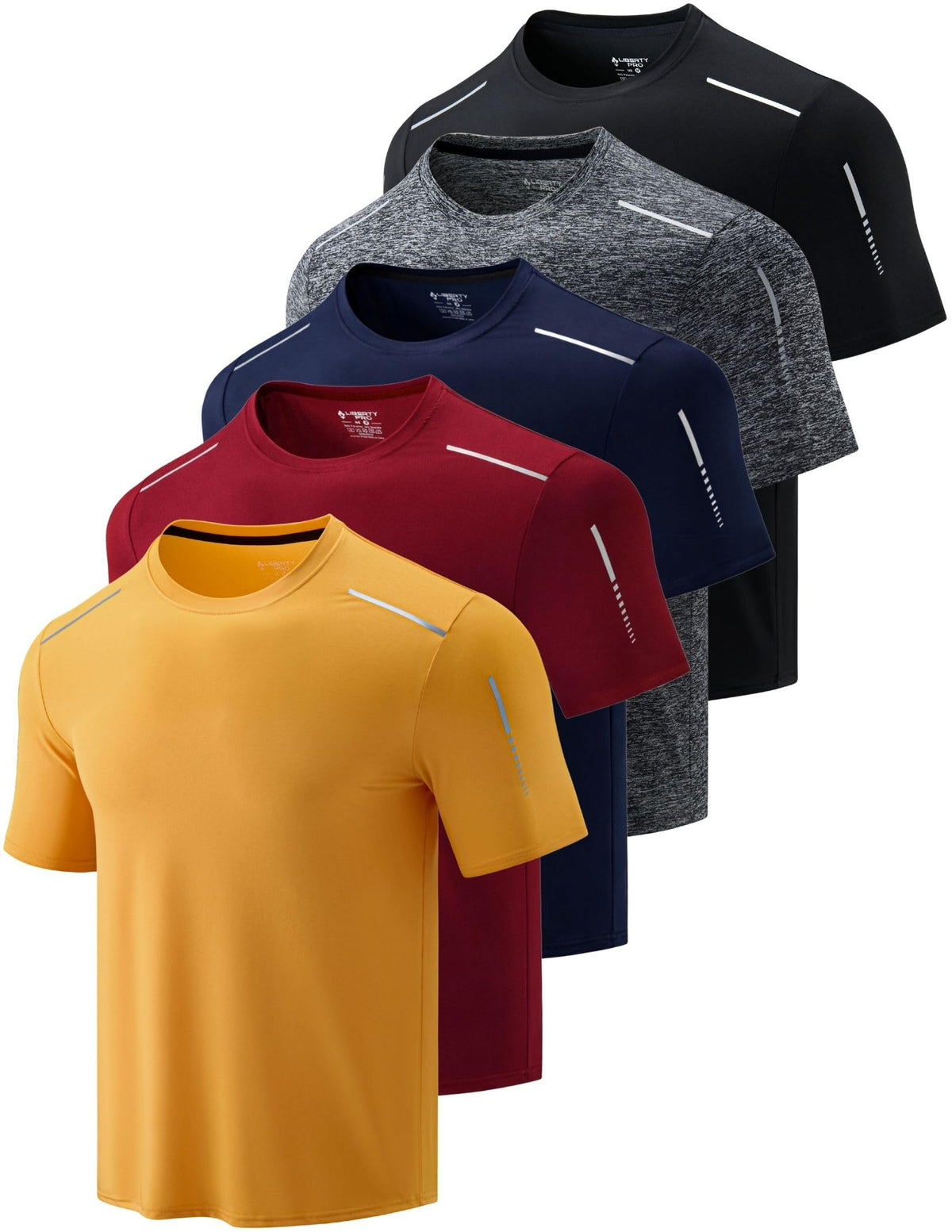 Men's Quick-Dry Crewneck Performance T-Shirts 5-Pack