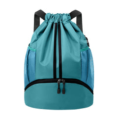 Drawstring Gym Backpack with Separate Shoe Compartment