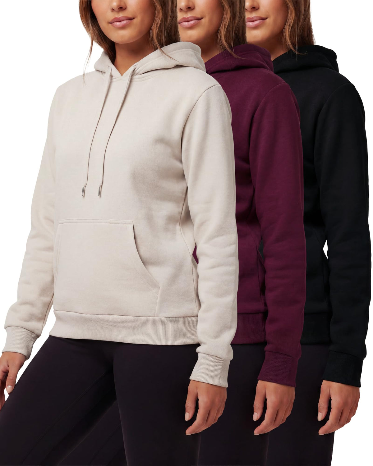 Women's Fleece Athletic Pullover Hoodies 3-Pack