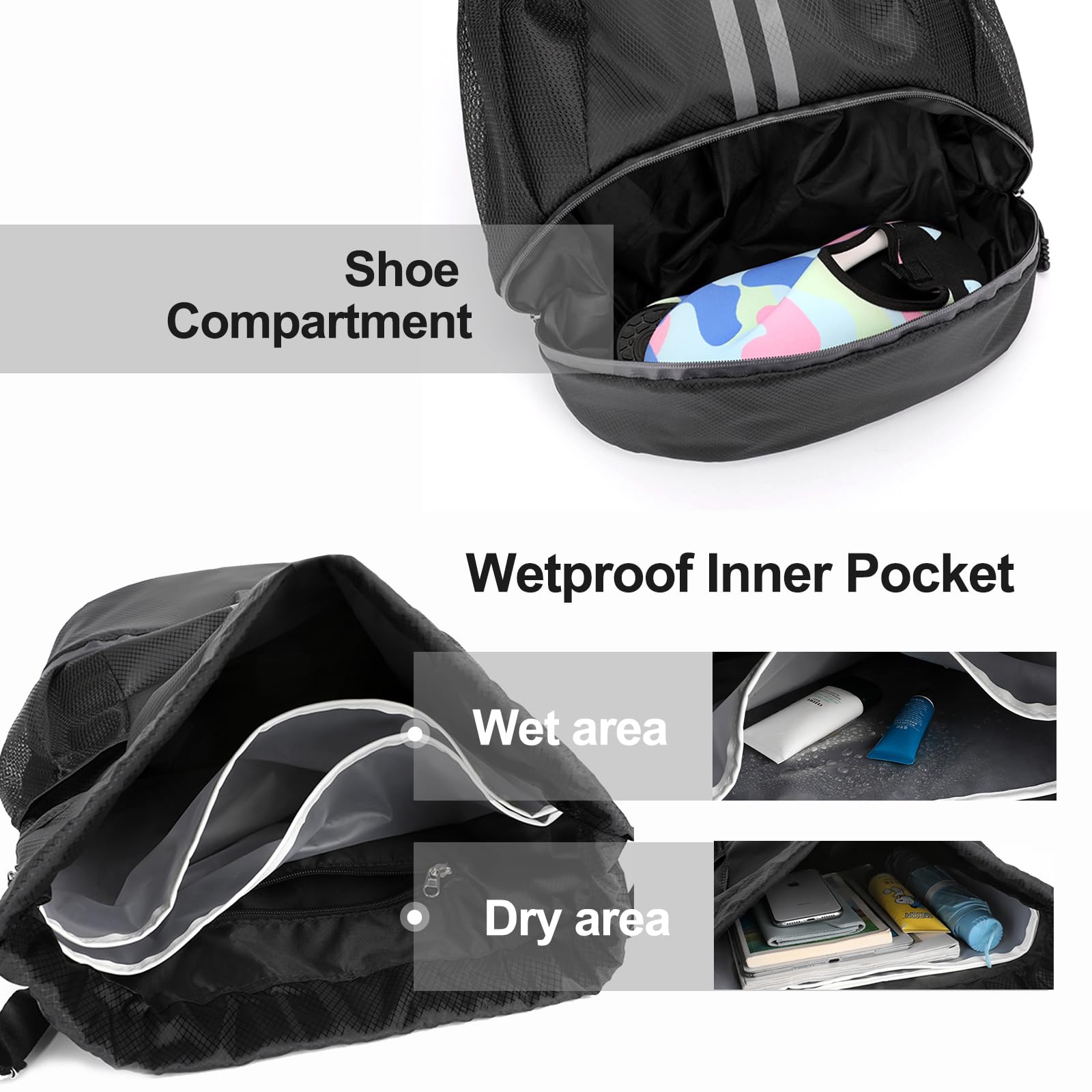 Unisex Drawstring Sports Backpack for Gym and Swimming