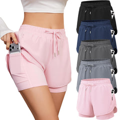 Women's High-Waisted 2-in-1 Running and Training Shorts