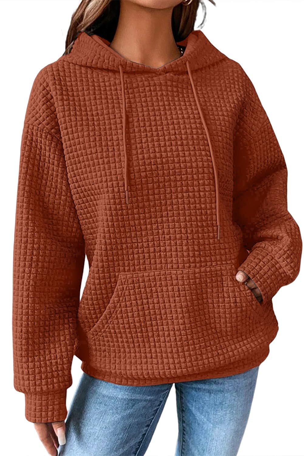 Women's Waffle-Knit Performance Pullover Hoodie