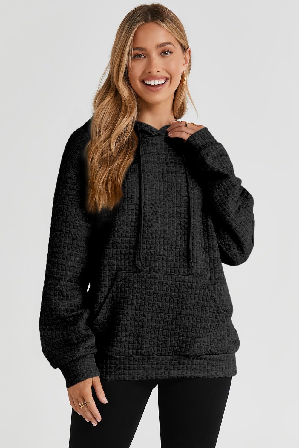Women's Waffle-Knit Performance Pullover Hoodie