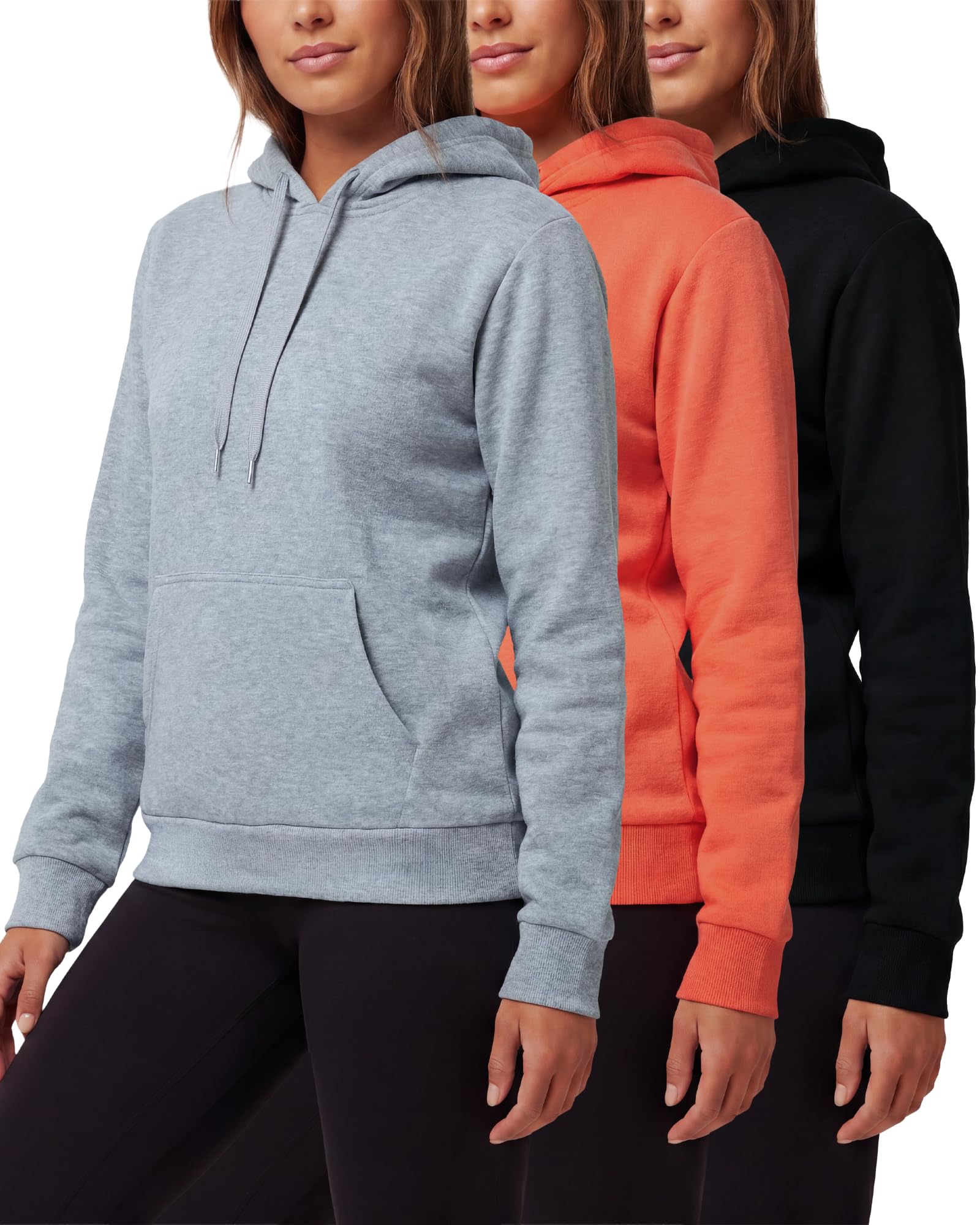 Women's Fleece Athletic Pullover Hoodies 3-Pack