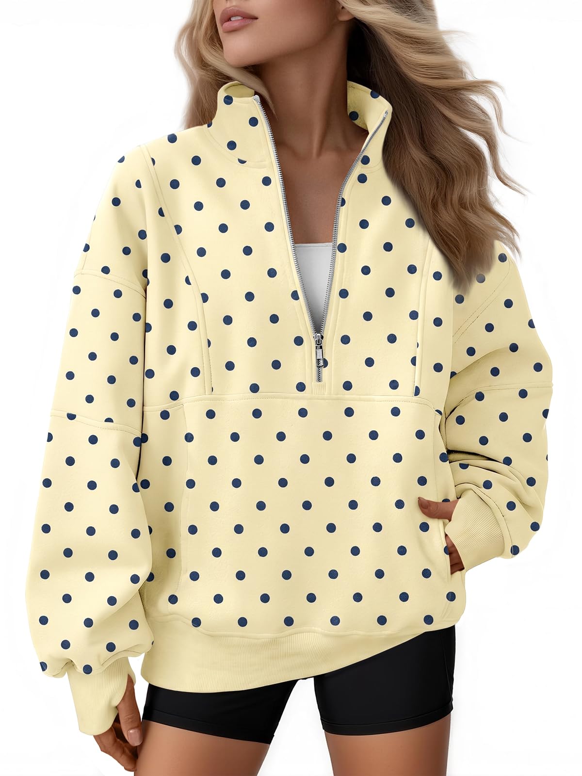 Women's Oversized Fleece Quarter-Zip Performance Pullover