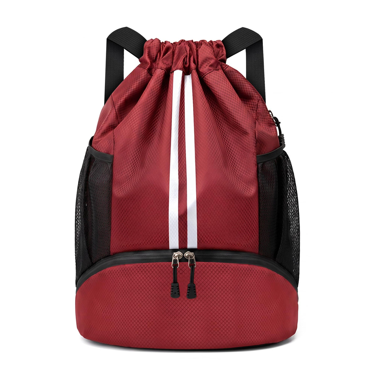 Drawstring Gym Backpack with Separate Shoe Compartment