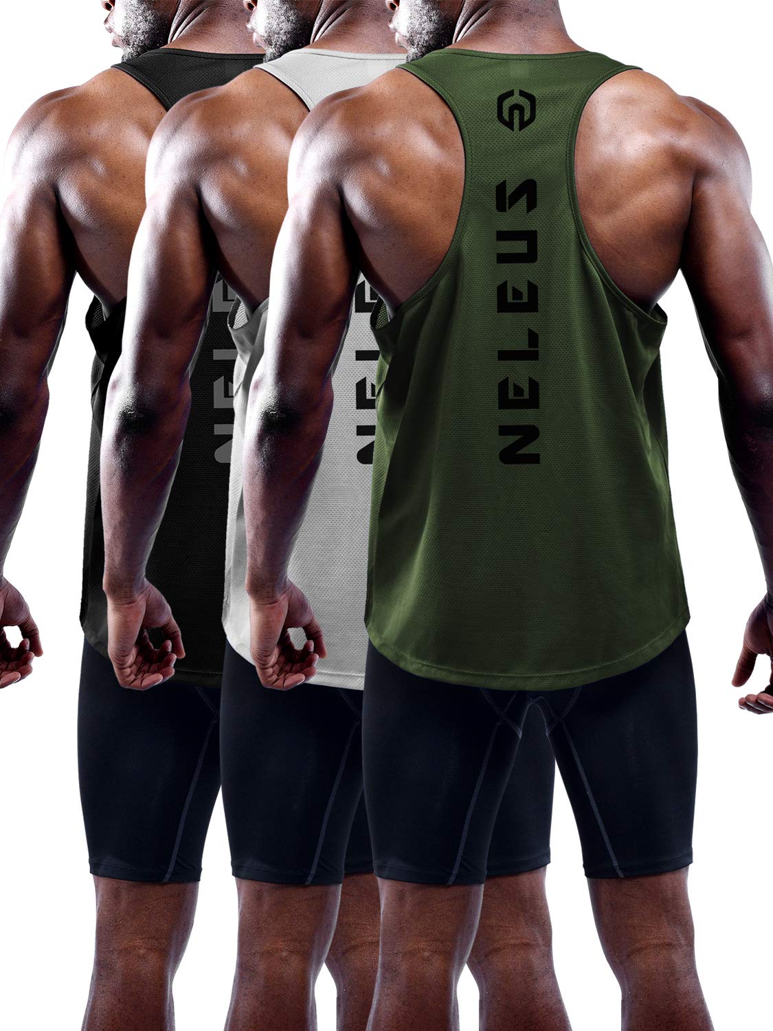 Men's Quick-Dry Y-Back Performance Training Tanks 3-Pack