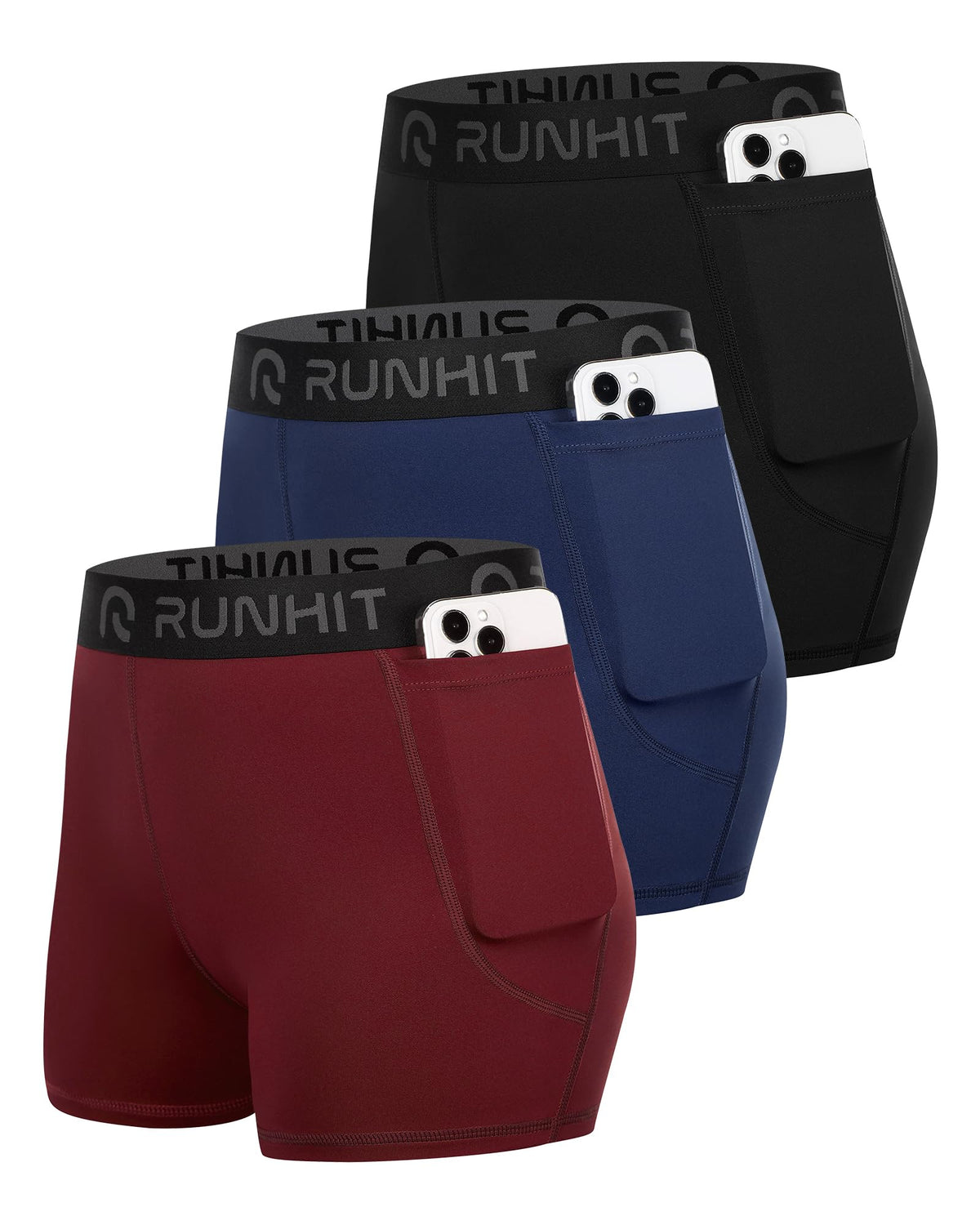 Women's 3-Inch Compression Workout Shorts 3-Pack