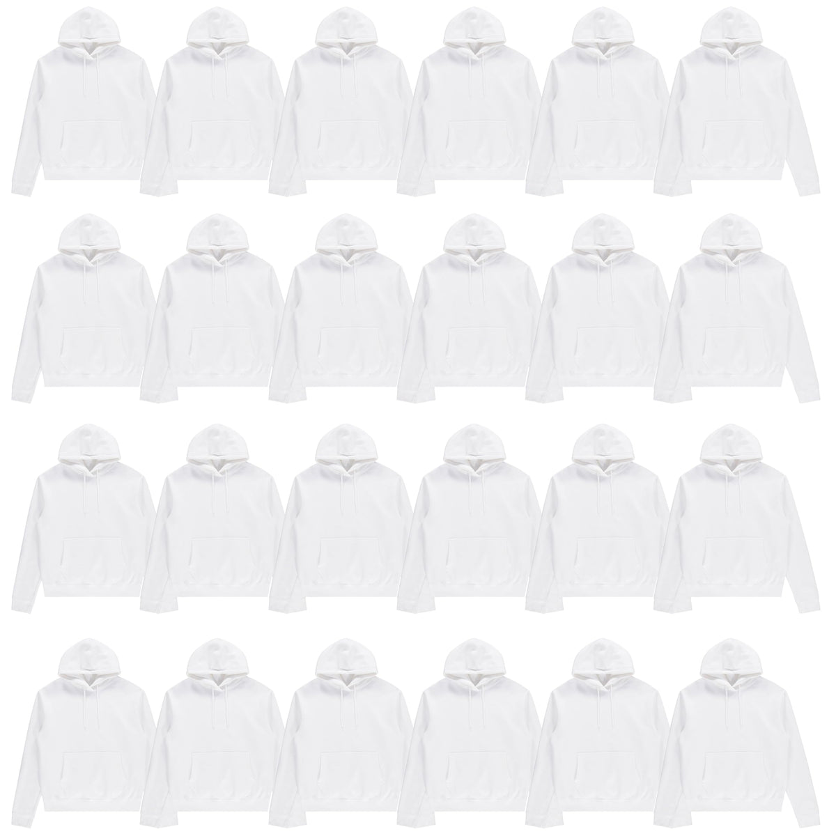 BILLIONHATS 24 Pack of Wholesale Hoodie Sweatshirts, Men's Women's Unisex Hoodies Cotton Blend, Bulk Adults Sweatshirt, Homeless Donation WHITE SIZE 3X-LARGE