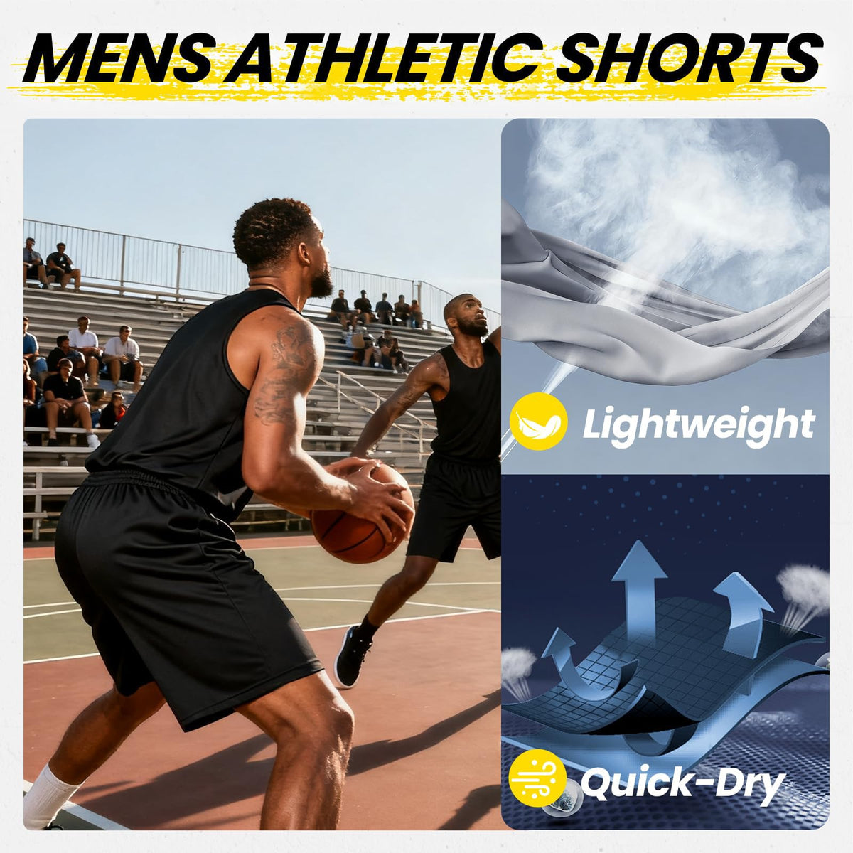 Men's Quick-Dry Athletic Training Shorts with Pockets