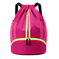 Drawstring Gym Backpack with Separate Shoe Compartment