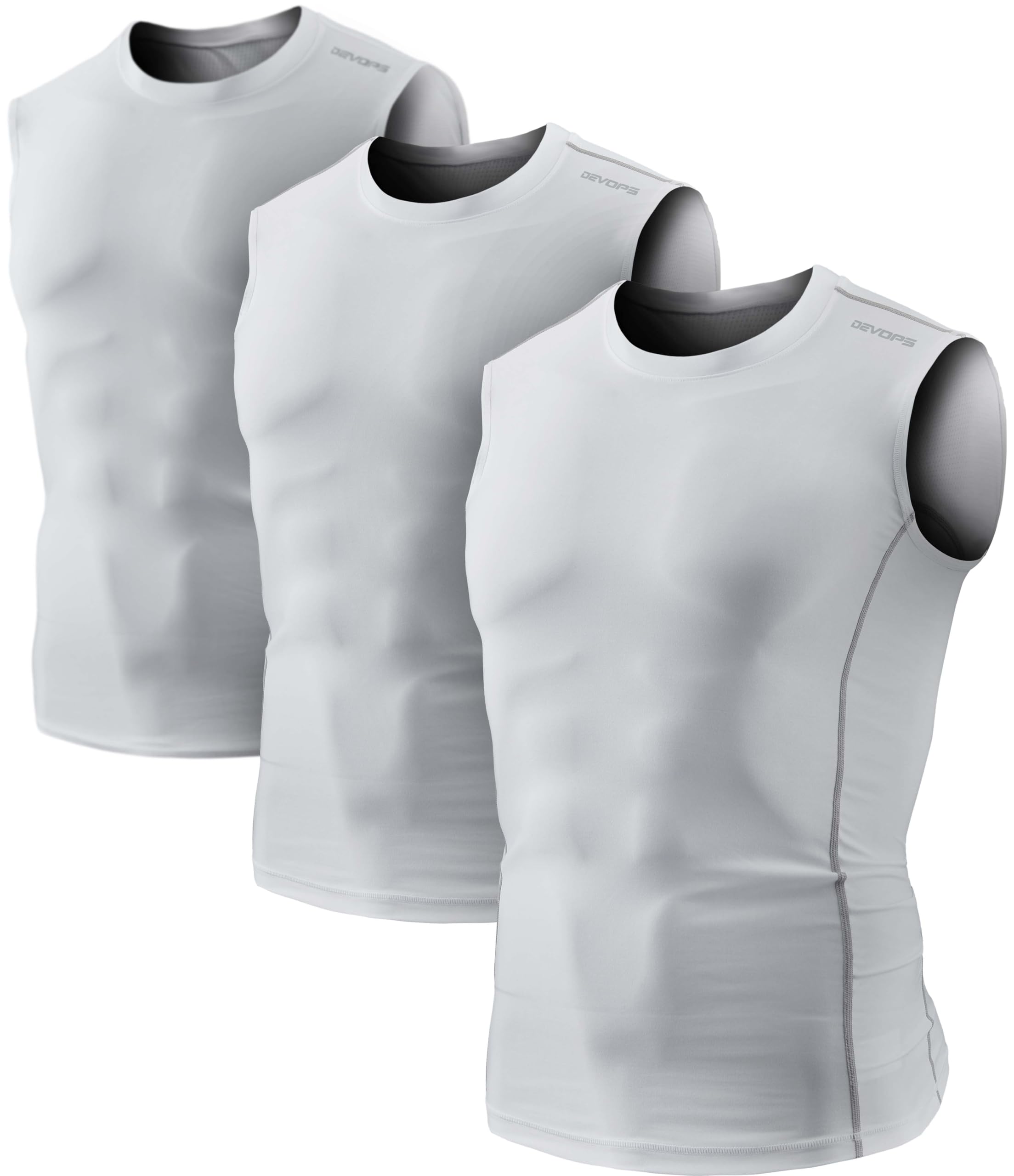 Men's Sleeveless Compression Performance Base Layer 3-Pack
