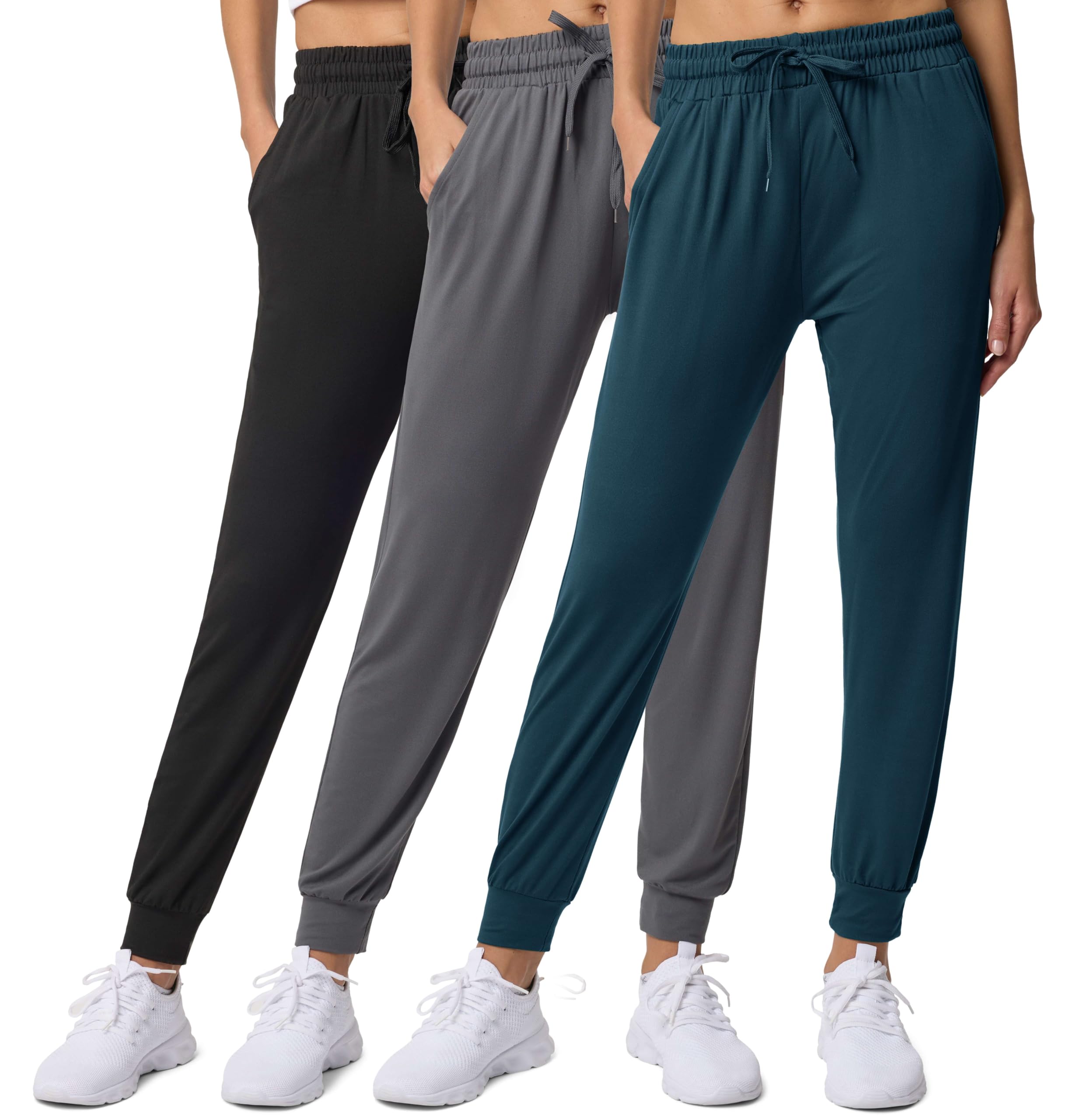 Women's Lightweight Yoga and Workout Jogger Pants 3-Pack