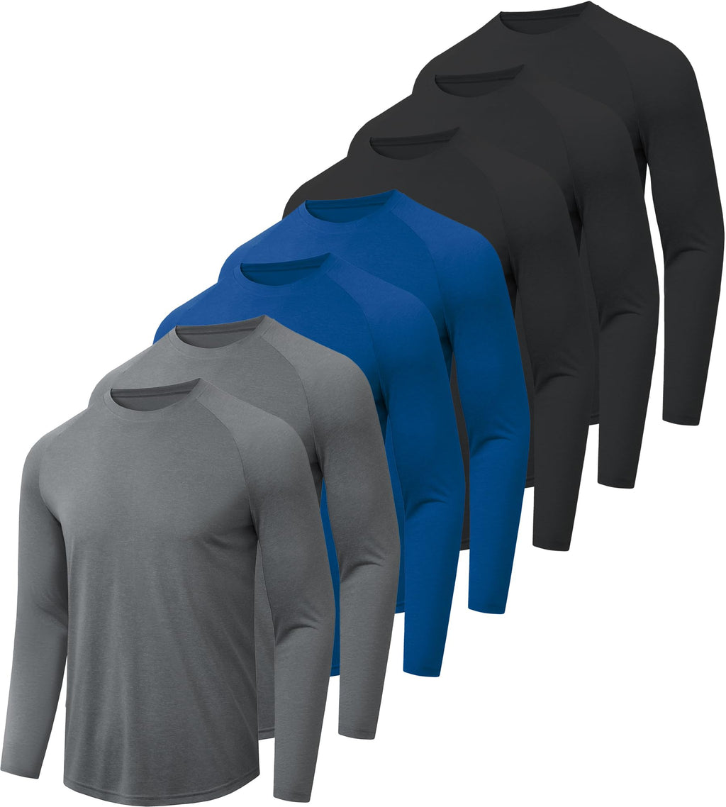 Men's Quick-Dry Moisture-Wicking Long-Sleeve Shirts 4-Pack
