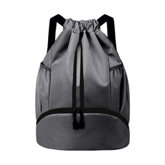 Drawstring Gym Backpack with Separate Shoe Compartment