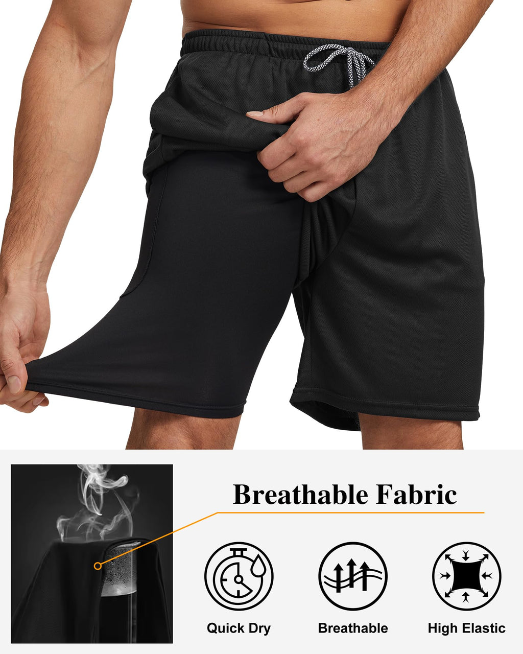 Men's 2-in-1 Running Shorts with Compression Liner 5-Pack