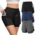 Women's High-Waisted 2-in-1 Running and Training Shorts
