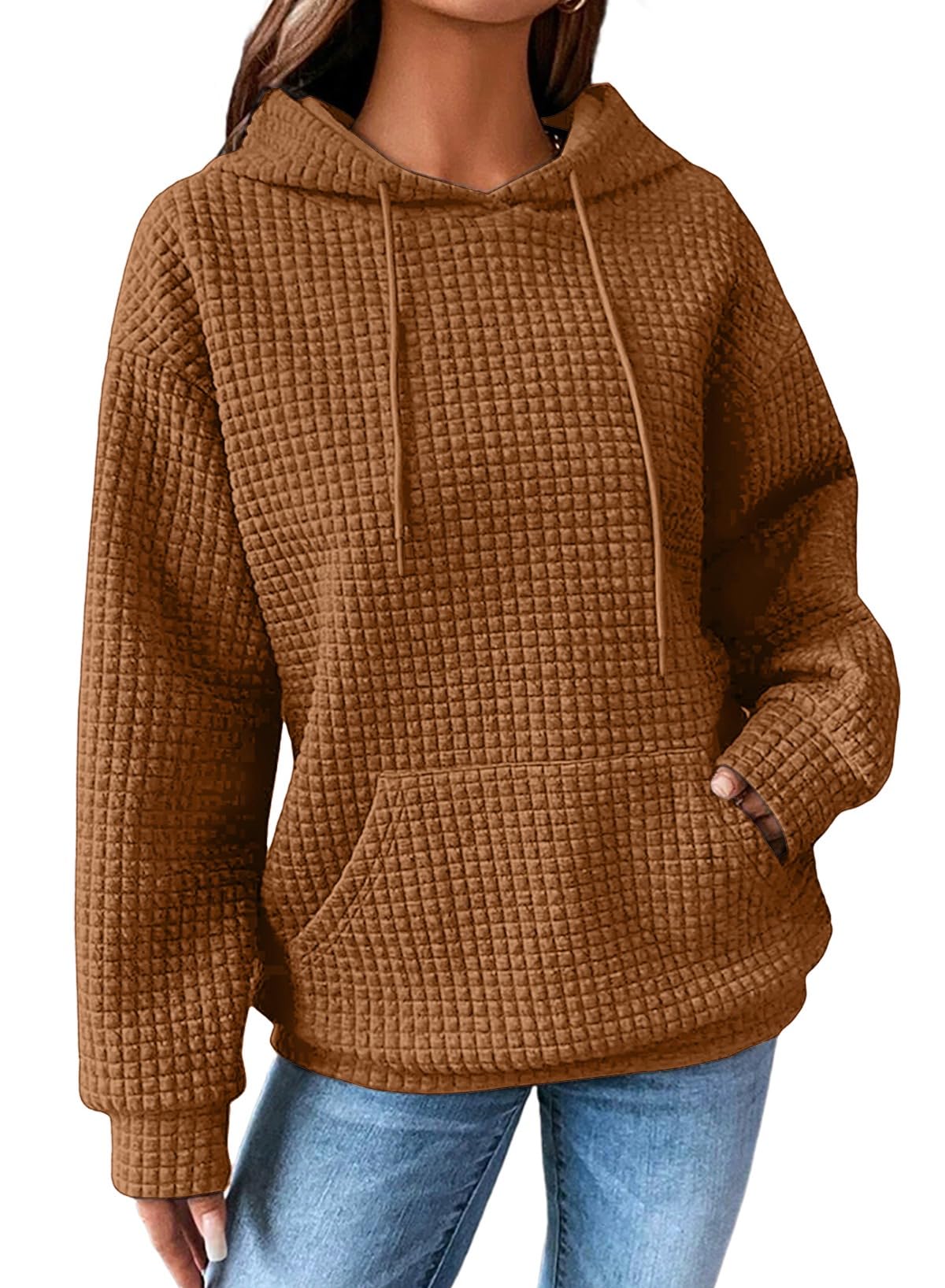 Women's Waffle-Knit Performance Pullover Hoodie