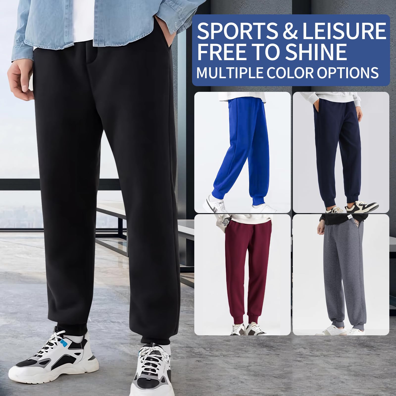 Men's Athletic Jogger Sweatpants with Pockets 25-Pack