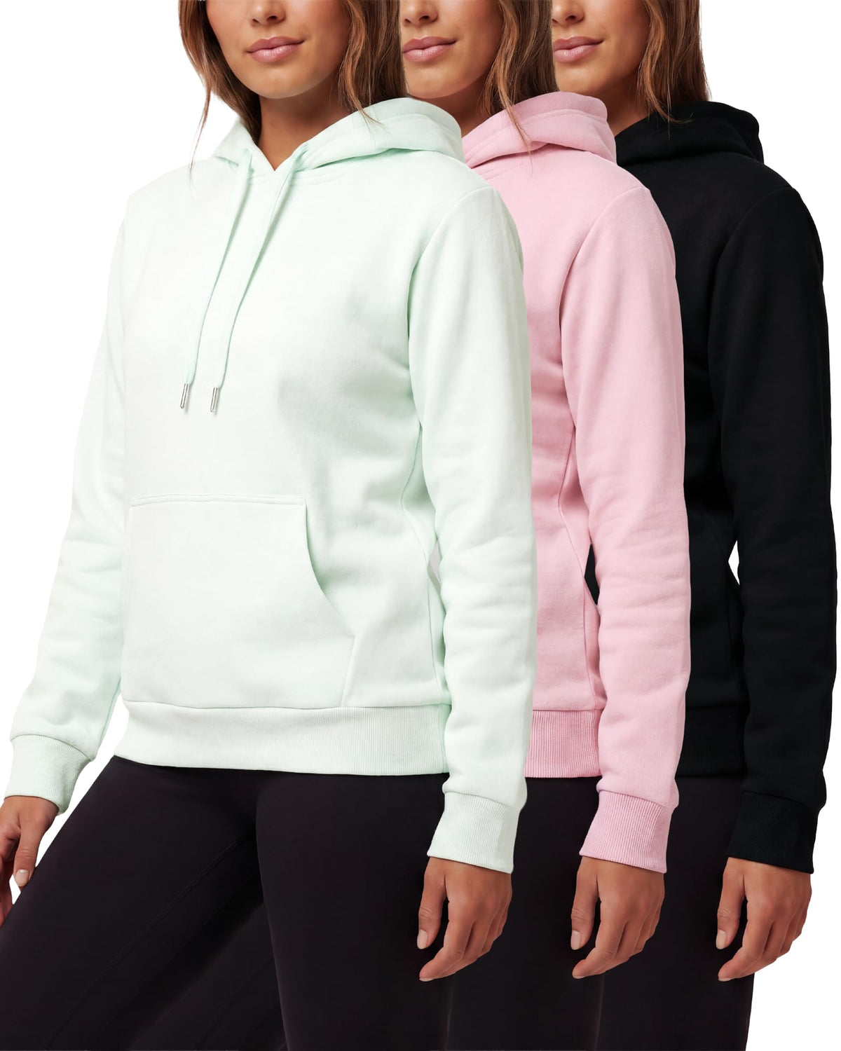 Women's Fleece Athletic Pullover Hoodies 3-Pack