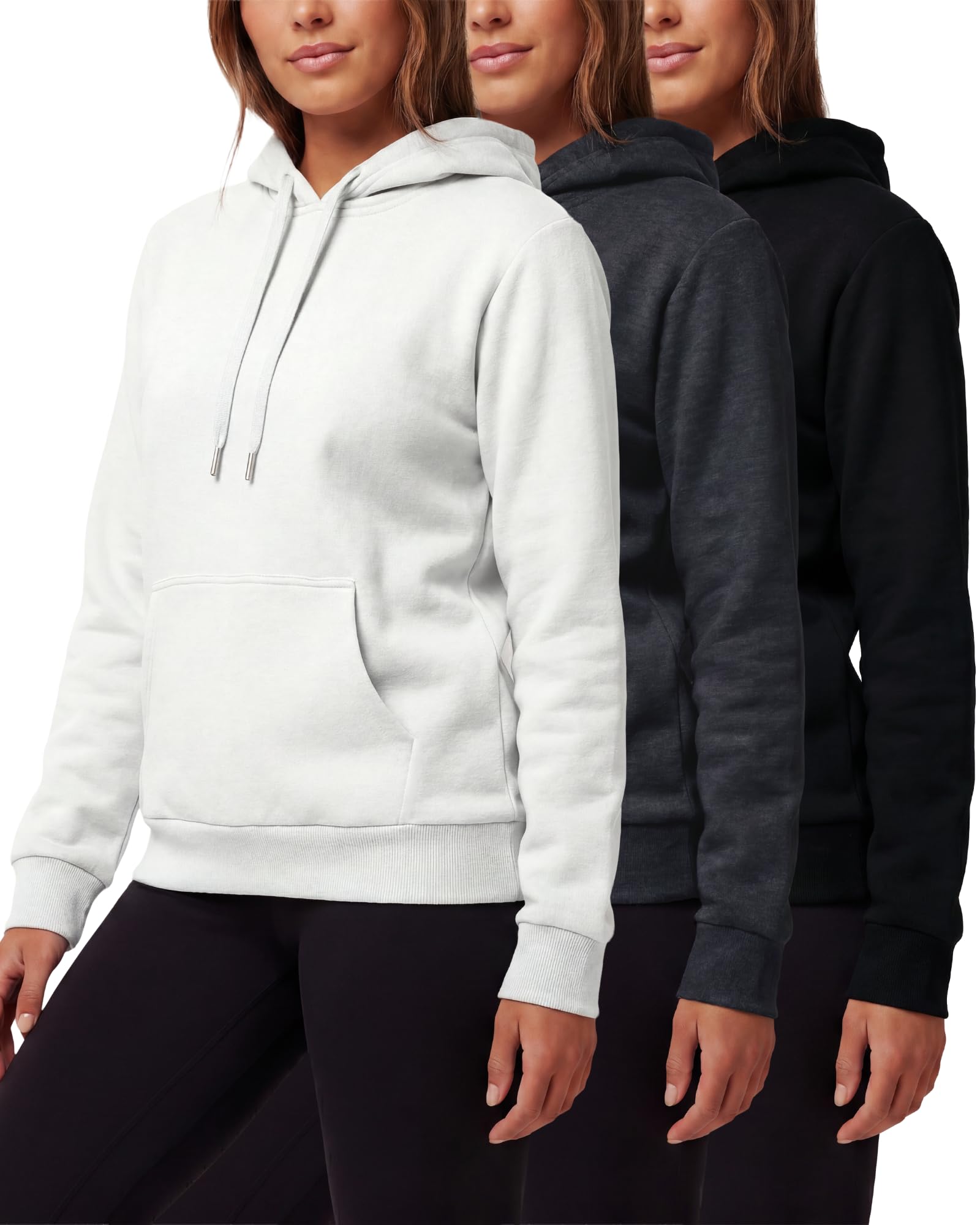 Women's Fleece Athletic Pullover Hoodies 3-Pack