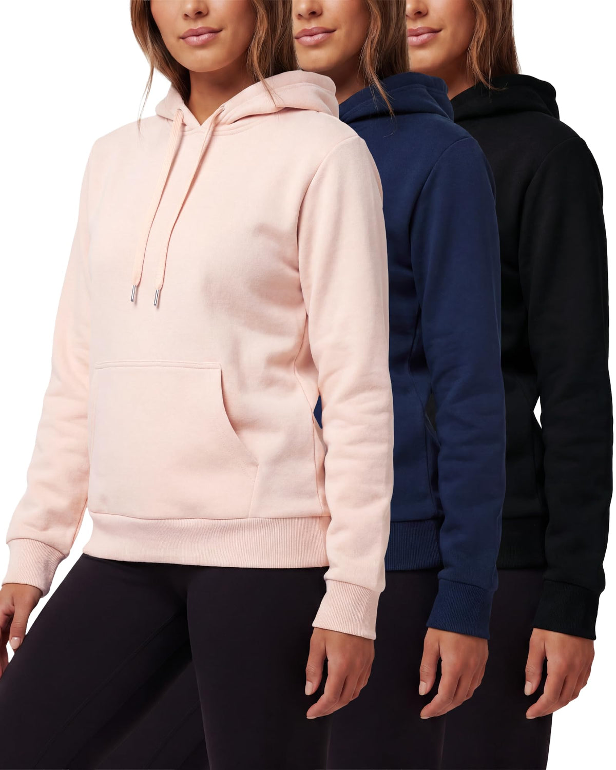 Women's Fleece Athletic Pullover Hoodies 3-Pack
