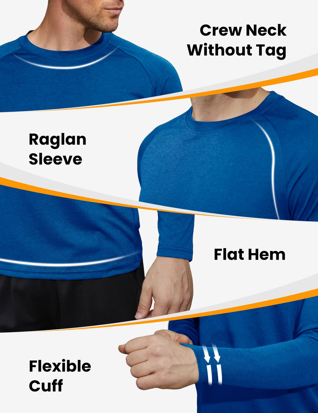 Men's Quick-Dry Moisture-Wicking Long-Sleeve Shirts 4-Pack