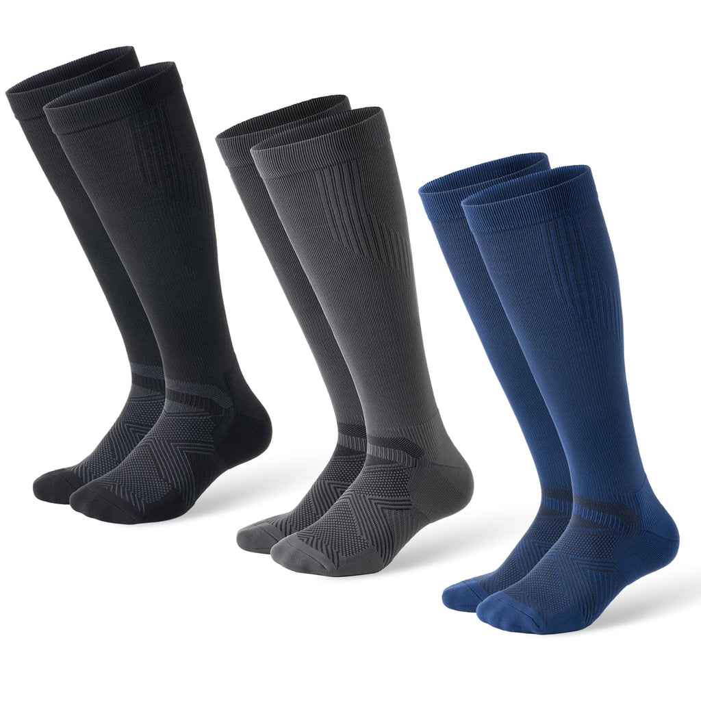 Unisex 15-20 mmHg Compression Support Socks 3-Pack