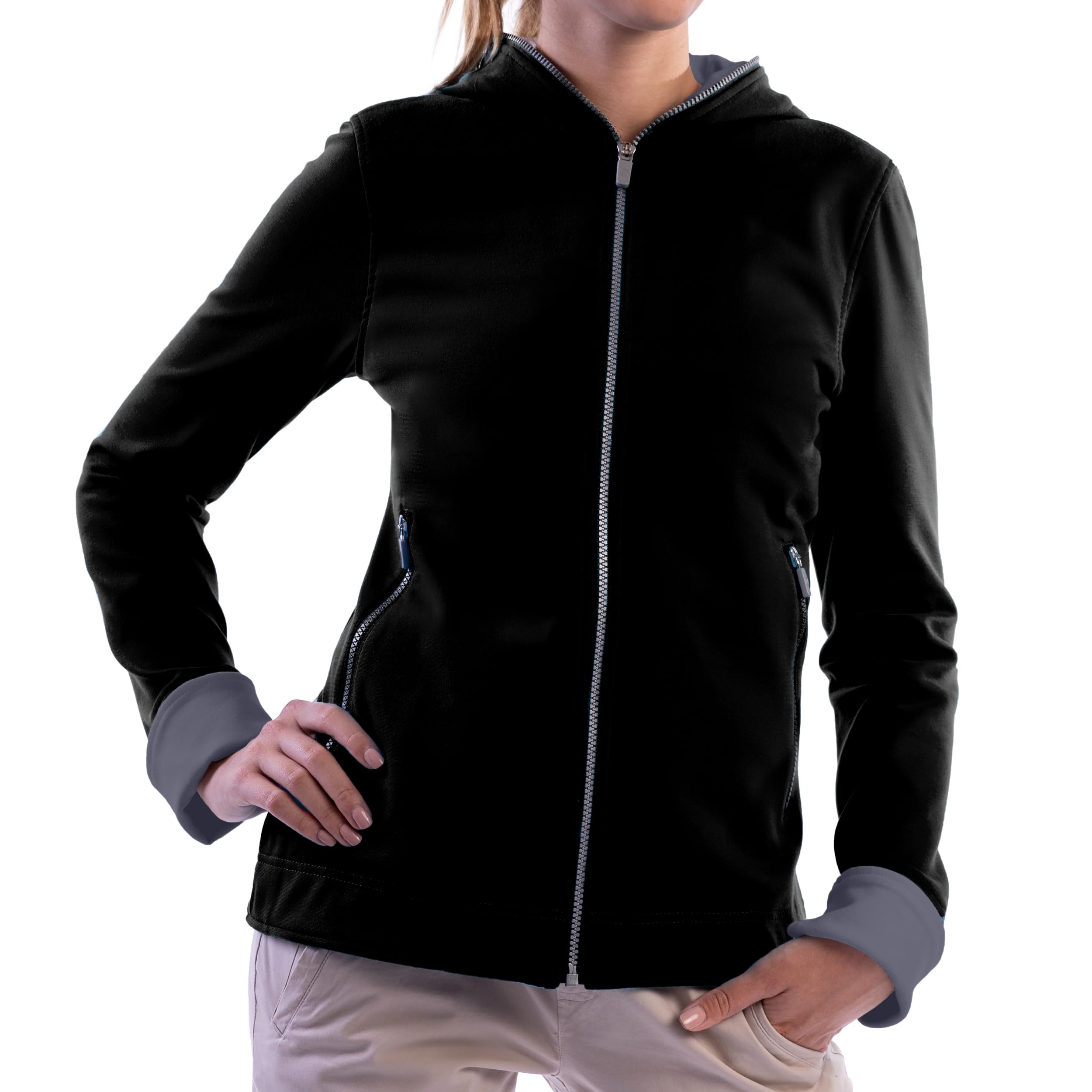 Women's Multi-Pocket Zip-Up Performance Travel Hoodie