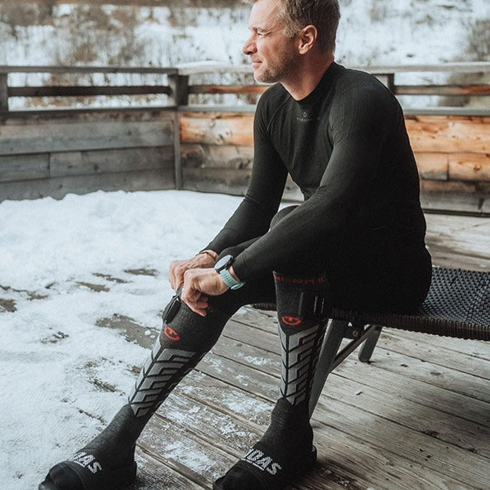 Unisex Heated Performance Ski Socks with Rechargeable Battery