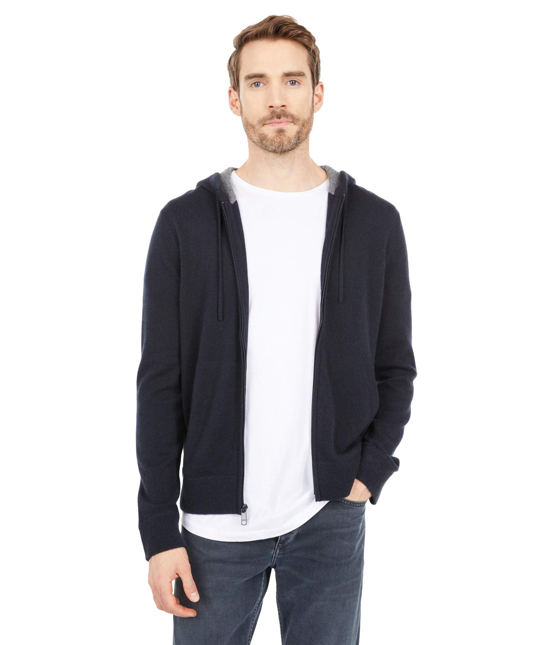 Men's Soft Cashmere Full-Zip Performance Hoodie Jacket