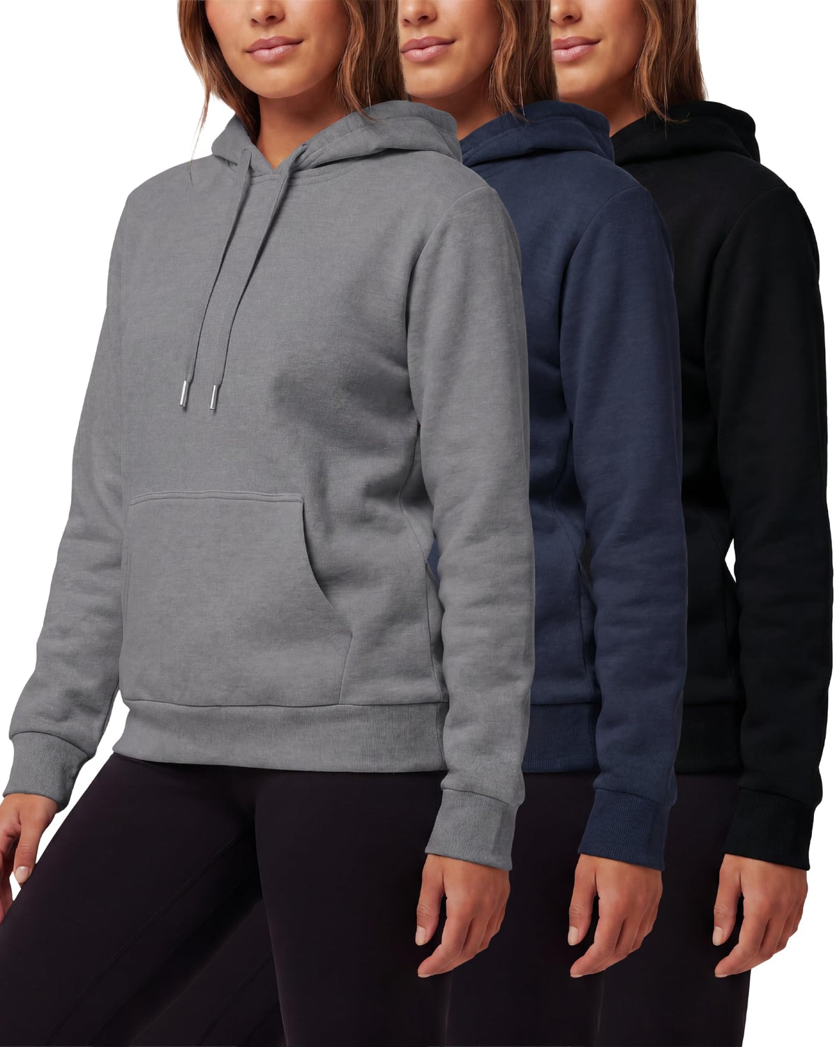 Women's Fleece Athletic Pullover Hoodies 3-Pack