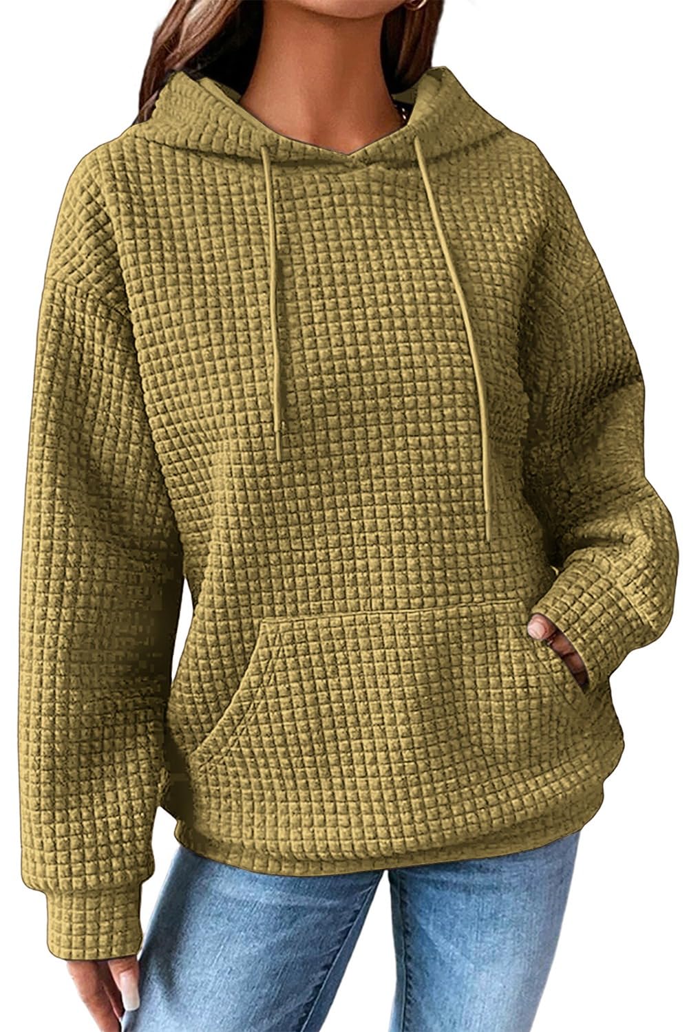 Women's Waffle-Knit Performance Pullover Hoodie
