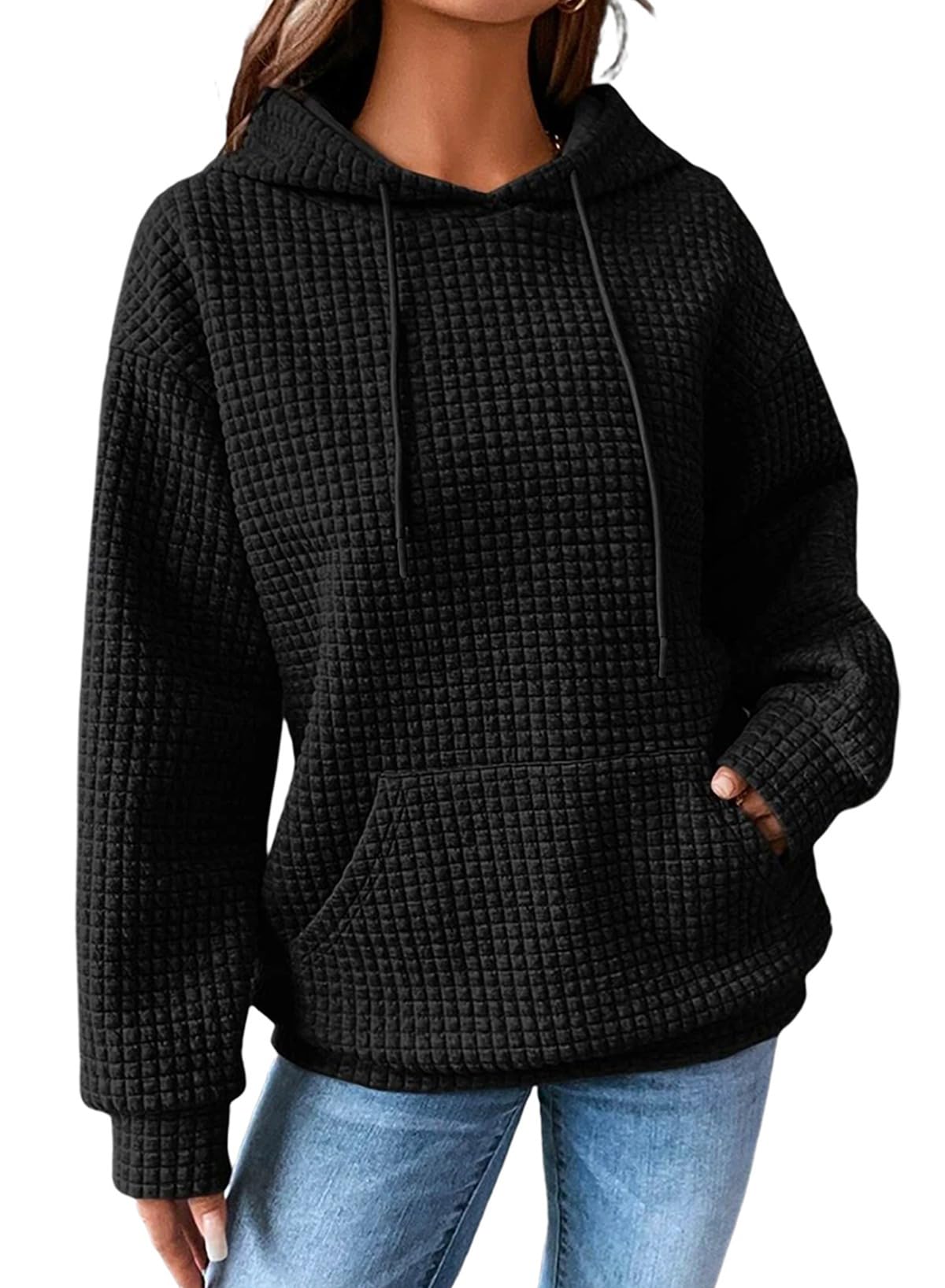 Women's Waffle-Knit Performance Pullover Hoodie