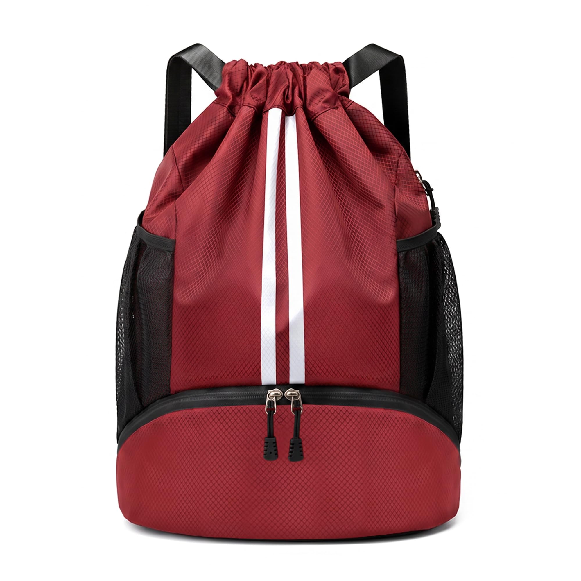 Drawstring Gym Backpack with Separate Shoe Compartment
