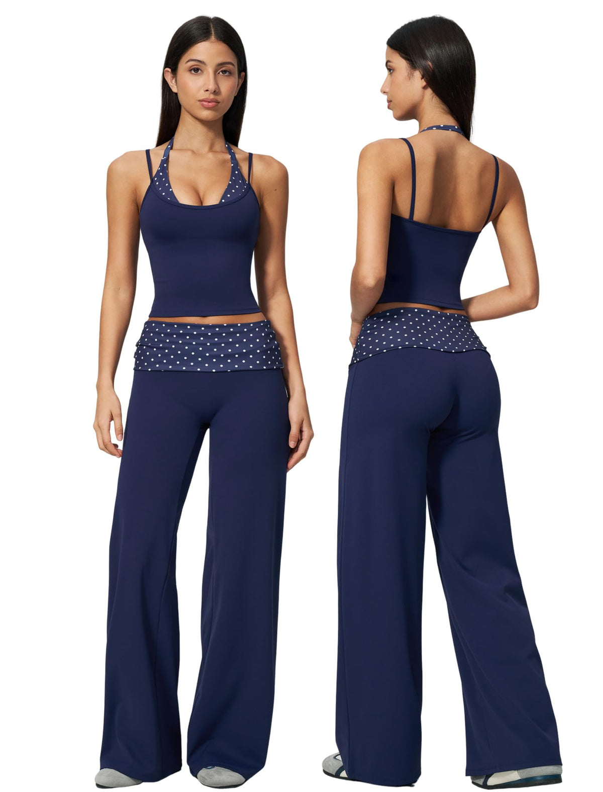Women's Halter Top and Wide-Leg Yoga Pants 2-Piece Set
