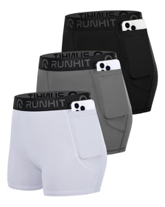 Women's 3-Inch Compression Workout Shorts 3-Pack
